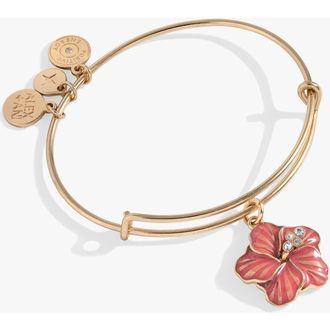 Alex and Ani Hibiscus Charm Bangle in Gold at Nordstrom