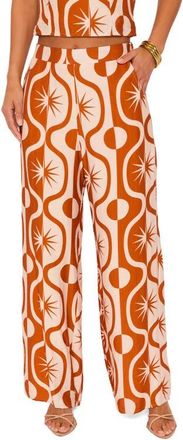 VICI Collection Valencia Abstract Pants in Rust/Sand at Nordstrom, Size X-Small