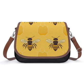 Generic Honeybee Crossbody Bags for Women Fashion Leather Shoulder Handbags With Adjustable Strap