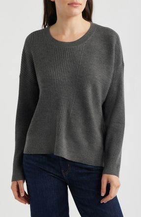Eileen Fisher Merino Wool Crewneck Sweater in Ash at Nordstrom, Size Xx-Small