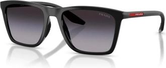 Prada Vierkante Zonnebril - Heren - Zonnebrillen - Zwart - 56 MM - Accessoires