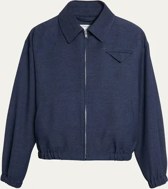Bottega Veneta Mens Wool Triangle-Pocket Blouson