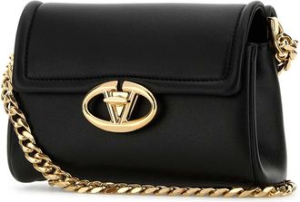 Valentino Garavani Womens Black Leather Vlogo Shoulder Bag Nero Borse A Tracolla