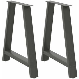 vidaXL Vidaxl - Patas Para Mesa De Comedor En Forma De A (2 Unidades), Antracita, 80 X (72-73) Cm, Acero