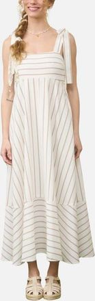 Blu Pepper Stripe Empire Waist Sundress in White/Brown at Nordstrom, Size Medium