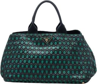 Prada Pre-owned Handbags, female, Green, Size: ONE SIZE Pre-owned Vintage Satchel