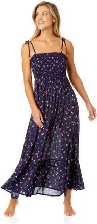 Anne Cole Womens Gradient Floral Smocked Shoulder Tie Dress Cover Up at Nordstrom, Size X-Small