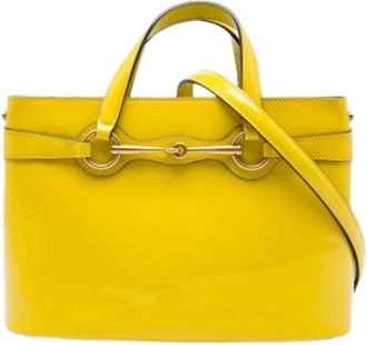Gucci Pre-owned Satchel - Dames - Vintage Handtas - Geel - ONE Size - Leer - Vintage
