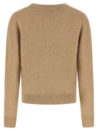 Ganni Banana-Graphic Intarsia Knit Sweater - Beige