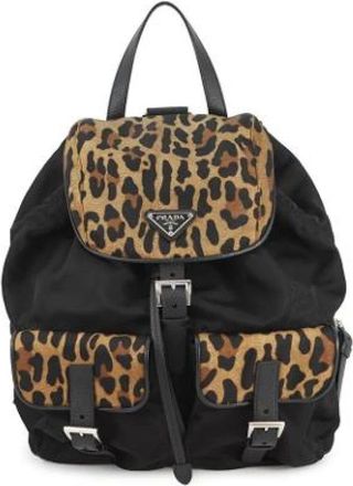 Prada Pre-owned Backpacks, female, Black, Size: ONE SIZE Pre-owned Vintage Nylon Backpack