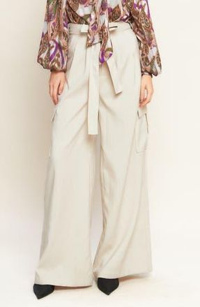 Flying Tomato Wide Leg Woven Cargo Pants in Khaki at Nordstrom Rack, Size Medium