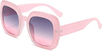 Generic Square Outdoor Mens Sunglasses Vacation Driving Womens Sun Glasses(Pink)
