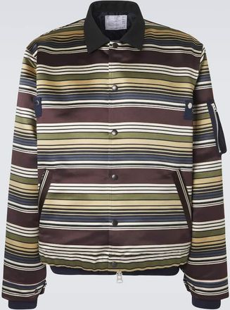 sacai Striped blouson jacket