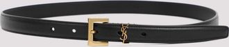 Saint Laurent Black Logo Buckle Belt