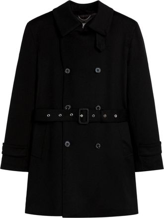 Mackintosh Fetlar trench coat - men - Cupro/Wool - 40 - Black
