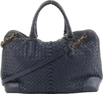 Bottega Veneta Pre-owned Handbags, male, Blue, Size: ONE SIZE Pre-owned Intrecciato 2-way Handbag