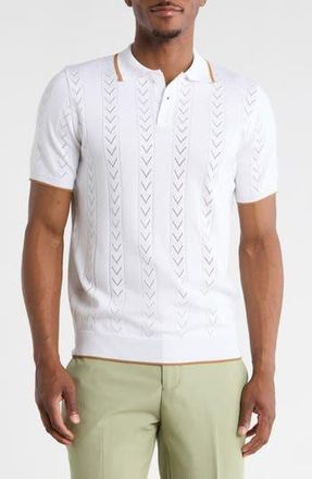 T.R. Premium Slim Fit Polo Sweater in White at Nordstrom Rack, Size Xxx-Large