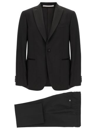 Pal Zileri Black Wool Two-Piece Mens Suit