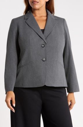 Kasper Washable Two-Button Blazer in Modern Charcoal at Nordstrom, Size 24W