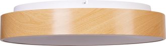 Beliani Beliani - L&aacute;mpara De Techo Moderna Luces Led Integradas Forma Redonda Con Regulador Mando A Distancia Metal Madera Clara Bragoto