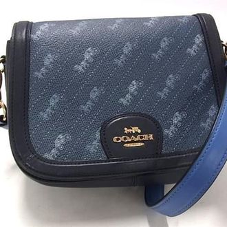 Coach Navy Leather Pvc Handbag Shoulder Bag Tote Bag (Pre-Owned)
