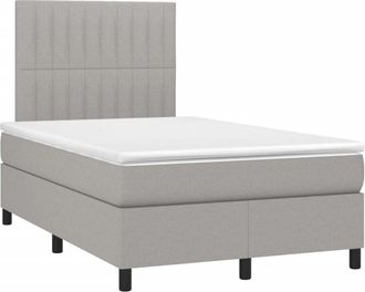 vidaXL Vidaxl - Cama Box Spring Con Colch&oacute;n Tela Gris Claro 120x190 Cm