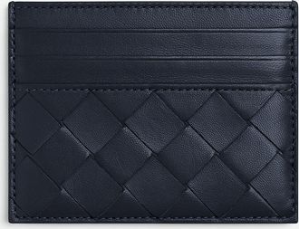 Bottega Veneta Intrecciato Credit Card Case - Blue - Women - 100% Lambskin