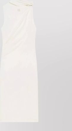 Courr&egrave;ges asymmetric sleeveless mock neck knee-length dress