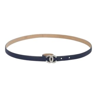 Chanel Pre-owned Belts, female, Blue, Size: ONE SIZE Pre-owned CC Logo Belt