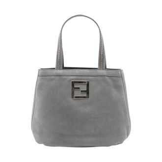 Fendi Pre-owned Leren Tote Bag - Dames - Pre-owned - Grijs - Maat: ONE Size Leer