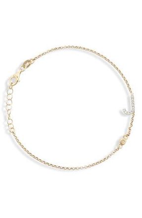 Meshmerise Diamond Initial Bezel Bracelet in Yellow-J at Nordstrom Rack