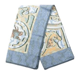 Herm&egrave;s Pre-owned Scarves, female, Blue, Size: ONE SIZE Pre-owned Alfred De Dreux Peintre du Cheval Scarf