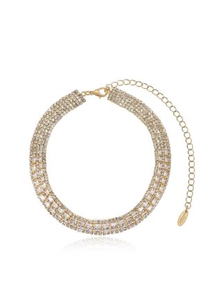 Ettika Womens Crystal Choker Necklace In Gold