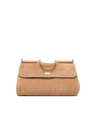 Dolce & Gabbana Borsa Media My Sicily Dolce & Gabbana In Camoscio Beige