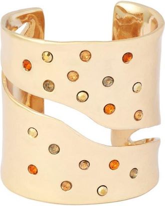 Kurt Geiger Multi Stone Statement Cuff Bracelet in Gold/multi at Nordstrom