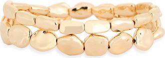 Nordstrom Rack Set of 2 Molten Beaded Stretch Bracelets in Gold at Nordstrom Rack