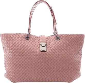 Bottega Veneta Pre-owned Intrecciato Leren Tote Bag - Dames - Vintage Shopper - Roze - ONE Size - Leer - Vintage