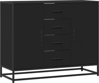 vidaXL Credenza Nera 92x35x76 cm in Legno Multistrato - Vidaxl