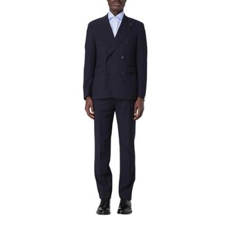 Tagliatore Double Breasted Suits, male, Blue, Size: S Tailored Single-Breasted Two-Piece Suit