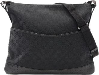 Gucci Pre-owned GG Canvas Shoulder Bag - Dames - Vintage Schoudertas - Zwart - ONE Size - Leer - Vintage