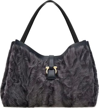 Ferragamo Borsa tote con manico grande - Grigio