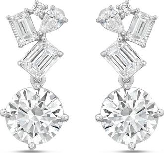 Diana M. Jewels 14KT WHITE GOLD LAB GROWN DIAMOND FASHION EARRINGS WEIGHING 12.00 CTS TW