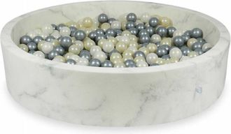 OEM Piscina Seca 130x30 M&aacute;rmol Con 600 Bolas: Oro Claro, Plata, Opalescente