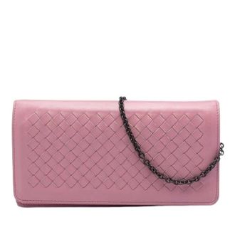 Bottega Veneta Pre-owned Clutches, female, Pink, Size: ONE SIZE Pre-owned Nappa Leather Crossbody