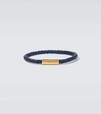 Tom Ford Logo braided leather bracelet