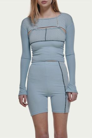 Zemeta Dia Two-Piece Cable-Knit Set In Sky