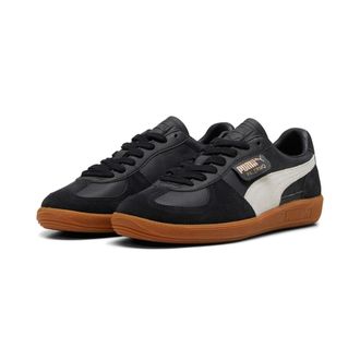 Puma Sneaker PUMA PALERMO LTH, Damen, Gr. 42,5, schwarz (puma schwarz, feather gray, gum), Leder, unifarben, Schuhe Sneaker