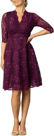 Kiyonna Mademoiselle A-Line Lace Cocktail Dress in Berry Bliss at Nordstrom, Size X-Large