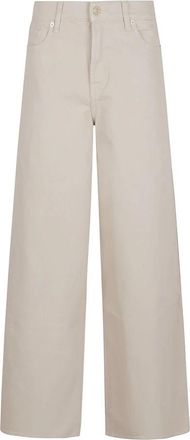 7 For All Mankind Witte High-Waisted Denim Jeans - Dames - Loose Fit Jeans - Wit - W25 - Denim - Jeans