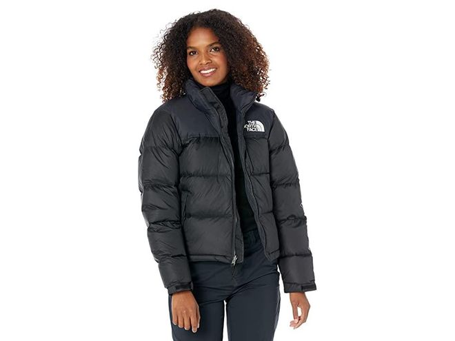 1996 Retro Nuptse Jacket Womens Coat Recycled TNF Black : 2XL, Down/Nylon/Polyester